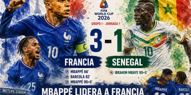França 3-1 Senegal: Mbappé desperta els Bleus i evita la sorpresa africana en l’estrena del Mundial 2026