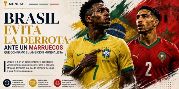 Vinícius evita la derrota del Brasil davant d’un Marroc que va confirmar la seva ambició mundialista