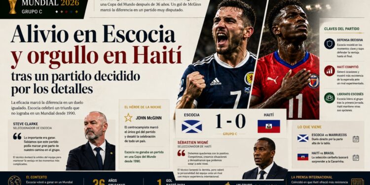 Alleujament a Escòcia i orgull a Haití després d’un partit decidit pels detalls