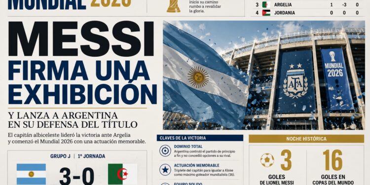 Messi firma una exhibición y lanza a Argentina en su defensa del título