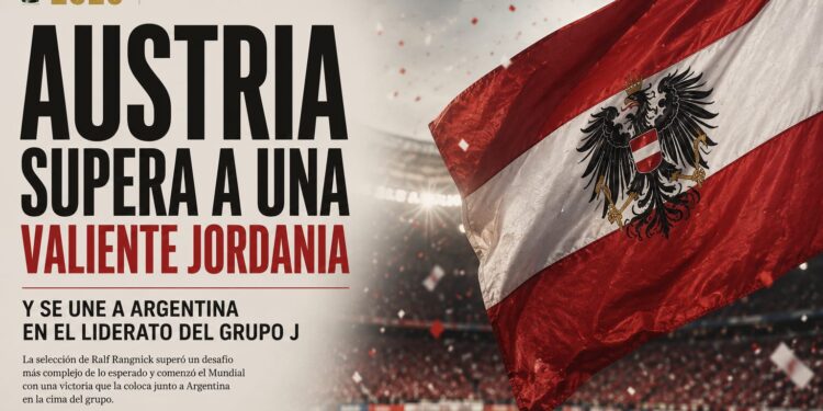 Austria supera a una valiente Jordania y se une a Argentina en el liderato del Grupo J