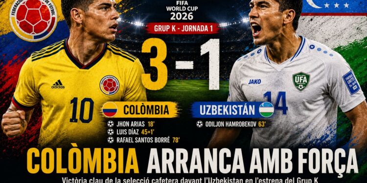 Colòmbia compleix davant l’Uzbekistan i agafa impuls al Grup K