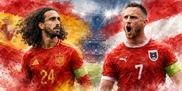 Espanya contra Àustria als setzens del Mundial 2026