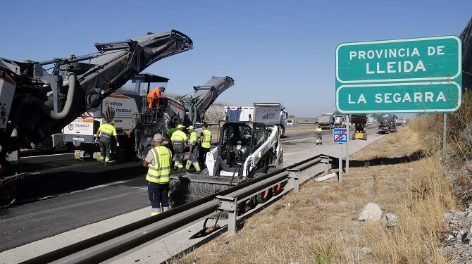 Comencen les obres de rehabilitació del ferm de l’A-2 entre Cervera i la Panadella