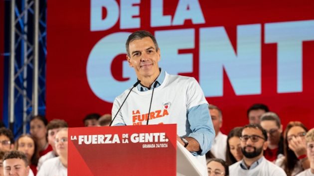 Pedro Sánchez al míting de Granada. Foto: PSOE.