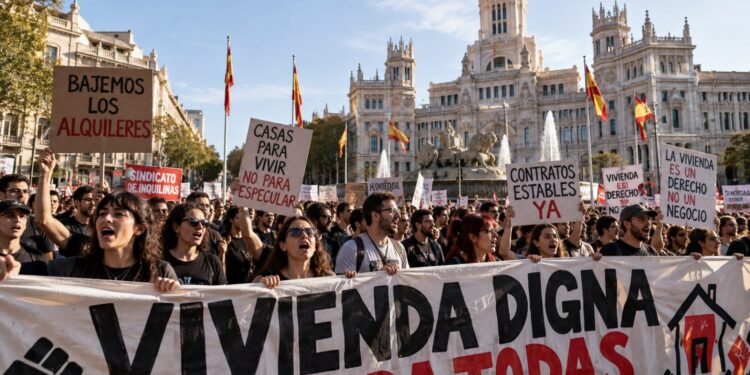 Les protestes per l’habitatge s’estenen per Espanya i reclamen una vaga general